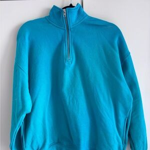 TNA Women's Teal Half-Zip Crewneck Pullover